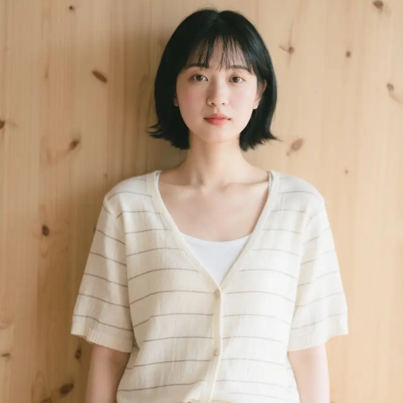 寬鬆開衫短袖上衣女裝